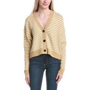 Labiz Womens  Dropped-Shoulder Wool-Blend Cardigan